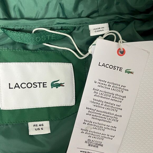Lacoste Puffer Jacket Mens S Green Quilted Water Repellent *NEEDS REPAIR* BH3522 - Picture 12 of 16